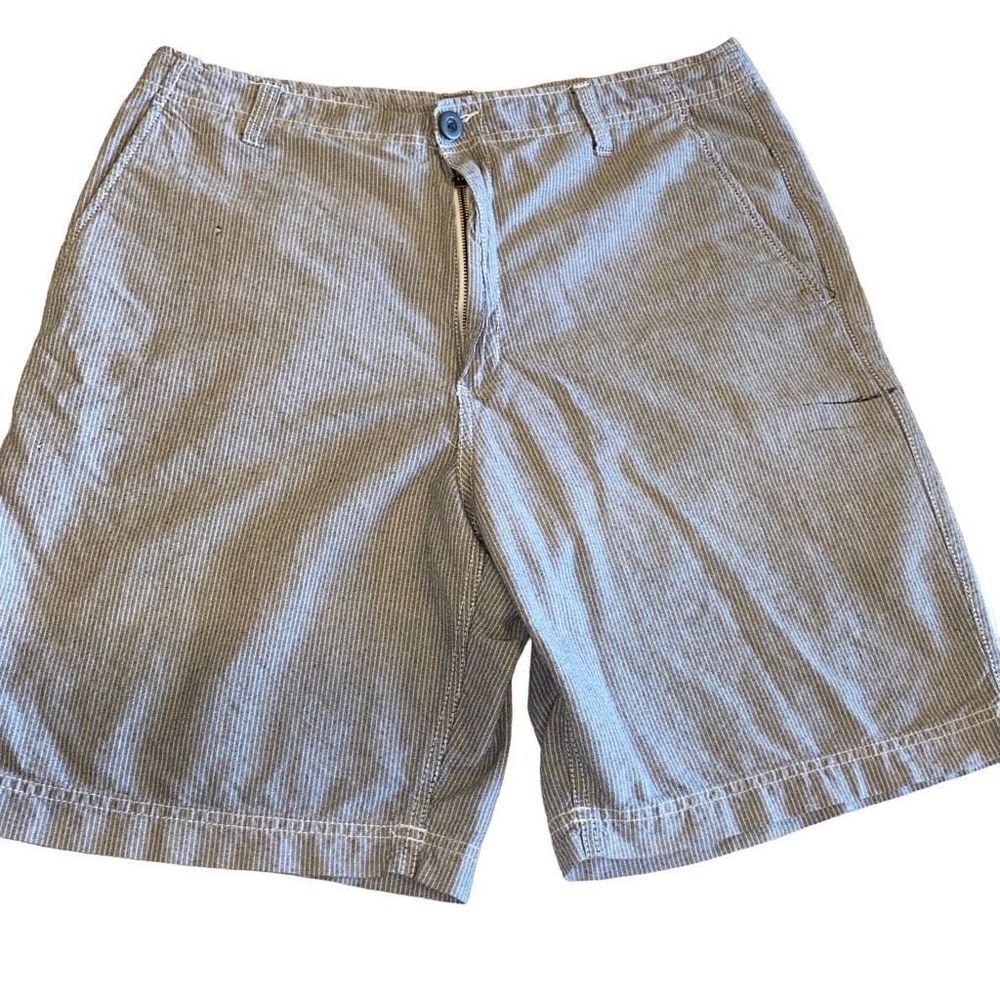 Champs Grey Pinstripe Cotton Cargo Shorts Size 36
